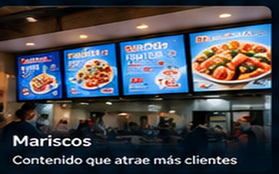 Marisquería con señalización digital
